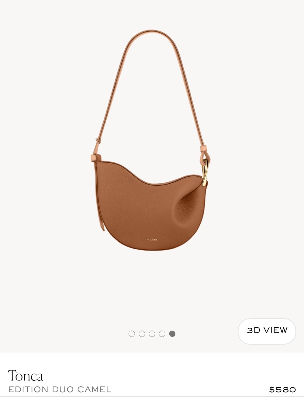 Polène Tonca Shoulder Bag in Camel Brown